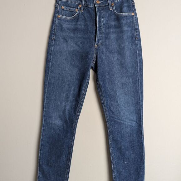Agolde Denim - AGOLDE Women's High Rise Skinny Fit Jeans, Medium Wash, Size 26 stretch